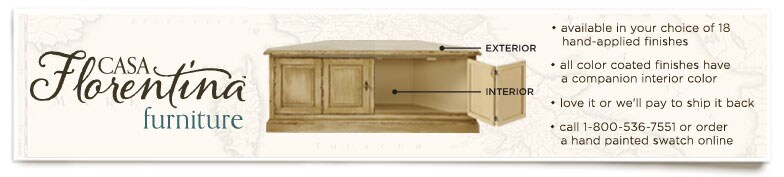 Expanded Casa Florentina: hand made Italian furniture in 18 custom finishes
