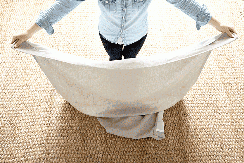 How to evenly space ring clips on a curtain panel