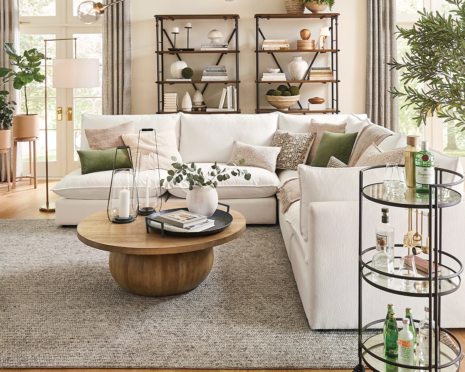  Modern Apartment Couch and Coffee Table Set, Beige Sofa with  Rectangle Glass Waiting Area Table, 2 Piece Living Room Furniture Set :  Home & Kitchen