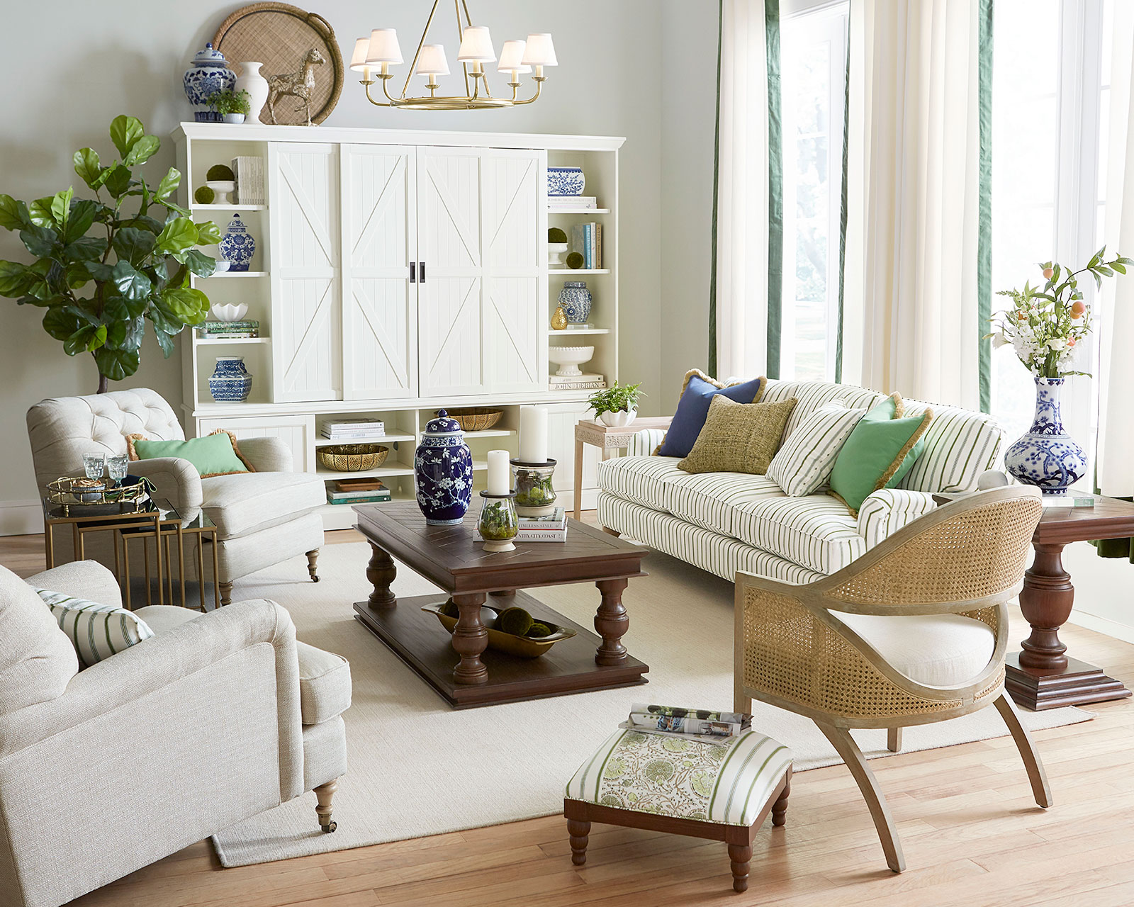 blue neutral living room decor