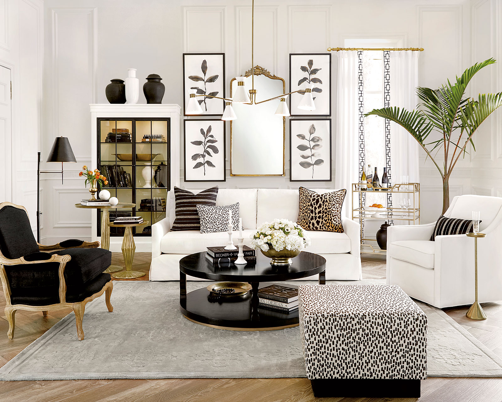 Neutral Gold And Wood Living Room