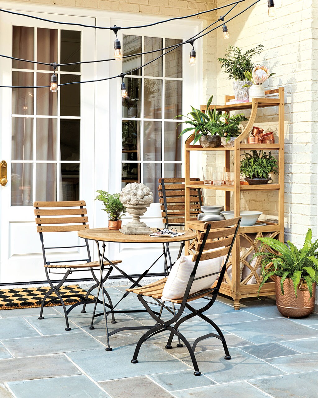 Folding chairs and tables make great extras for your backyard pool