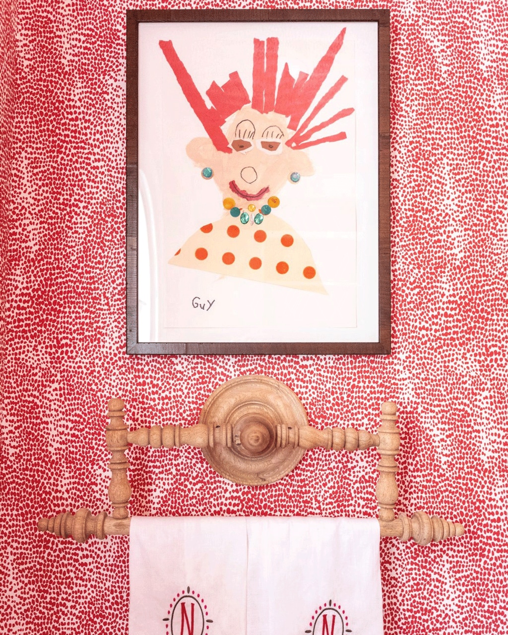 Child art work bathroom design by Designer Pebbles Nix