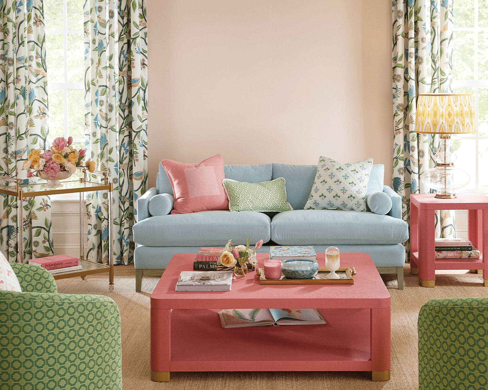Living room with spring wall paint colors