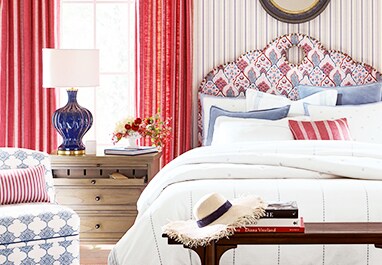 Denim Blue & Washed Red